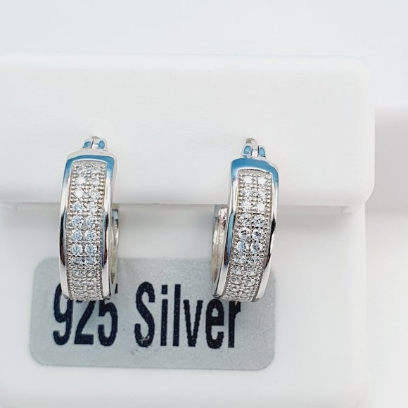 "925 Sterling Silver Cubic Zirconia Earrings, U19254893 - Picture 9 of 11